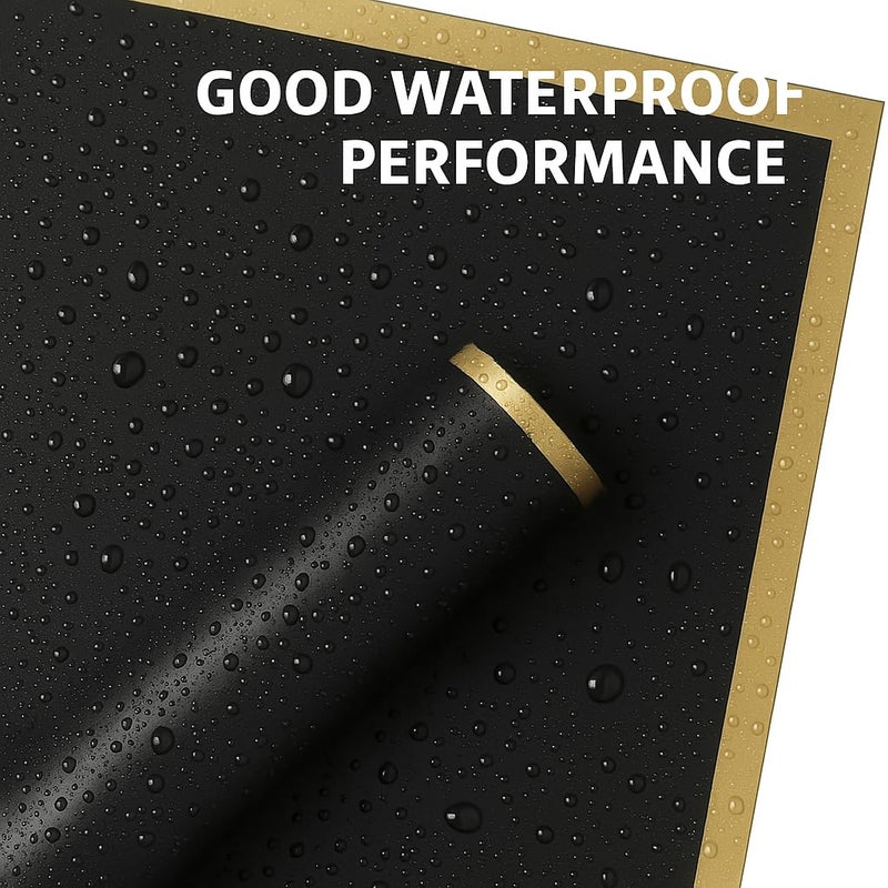 BBJ WRAPS Flower Bouquet Wrapping Paper, Waterproof Flower Paper Wrap, Black Korean Paper for Bouquets Floral Gift Packaging Florist Supplies, 20 Sheets (Black) - Image 2